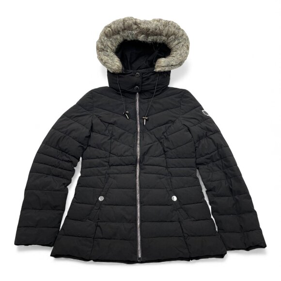 Nautica Black Hooded Puffer Removable Hood Winter Coat Jacket Women's XS - Picture 3 of 9